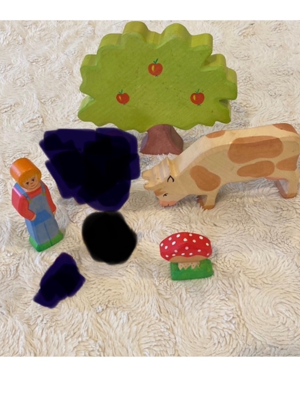 4- piece Holztiger wooden farm animals